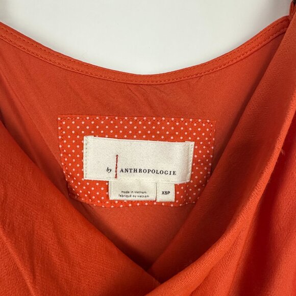 Anthropologie Elyse Sleeveless Bias Midi Slip Dress Orange XSP Petite XS - Picture 7 of 10